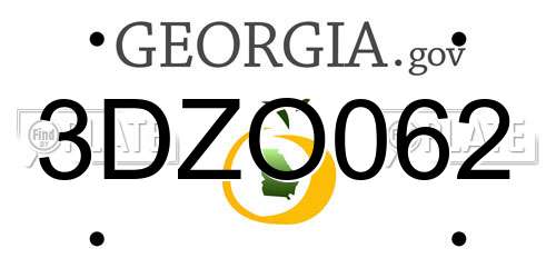 3DZO062 Georgia License Plate