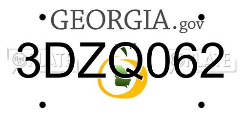3DZQ062 Georgia License Plate
