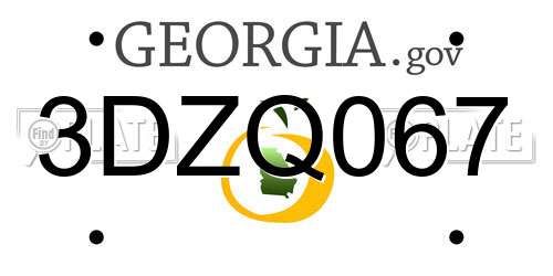 3DZQ067 Georgia License Plate