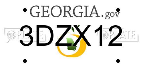 3DZX12 Georgia License Plate