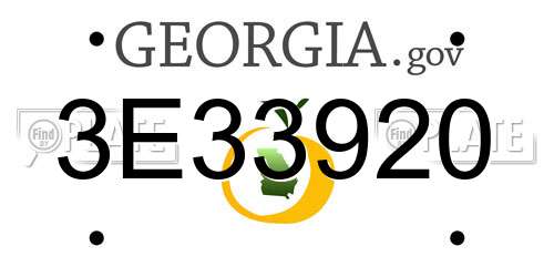 3E33920 Georgia License Plate