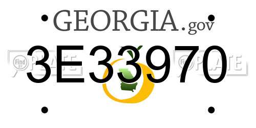 3E33970 Georgia License Plate