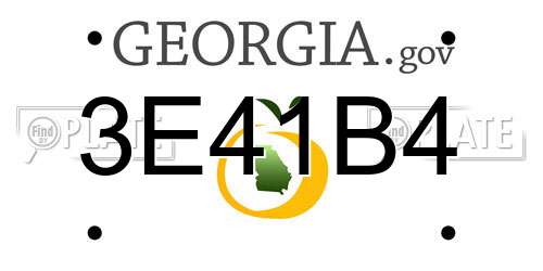 3E41B4 Georgia License Plate