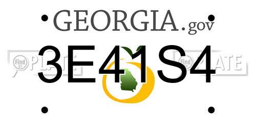 3E41S4 Georgia License Plate
