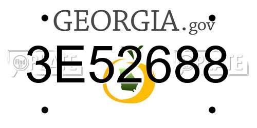 3E52688 Georgia License Plate