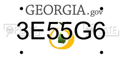 3E55G6 Georgia License Plate