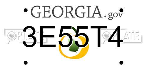 3E55T4 Georgia License Plate