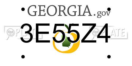 3E55Z4 Georgia License Plate