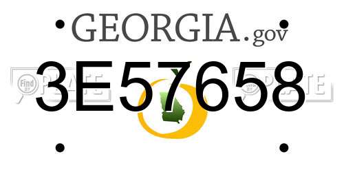 3E57658 Georgia License Plate