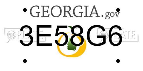 3E58G6 Georgia License Plate