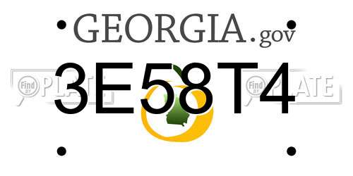 3E58T4 Georgia License Plate