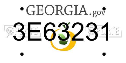 3E63231 Georgia License Plate