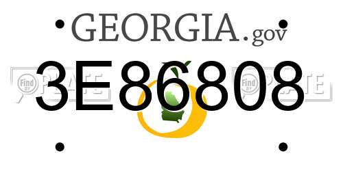 3E86808 Georgia License Plate