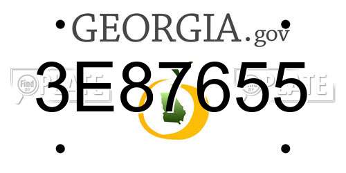 3E87655 Georgia License Plate