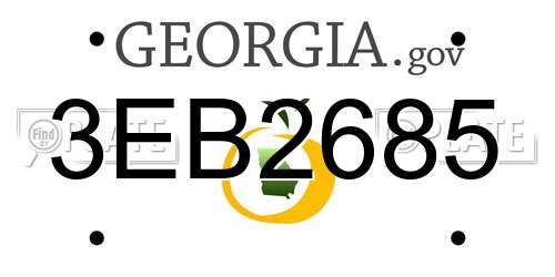 3EB2685 Georgia License Plate