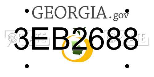 3EB2688 Georgia License Plate