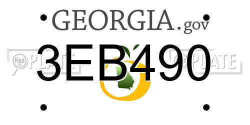 3EB490 Georgia License Plate