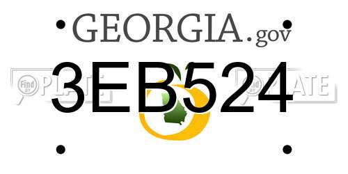 3EB524 Georgia License Plate