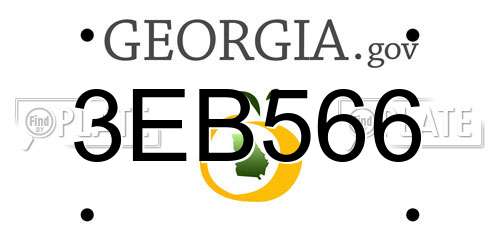 3EB566 Georgia License Plate