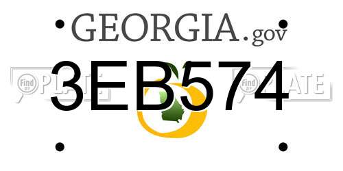 3EB574 Georgia License Plate