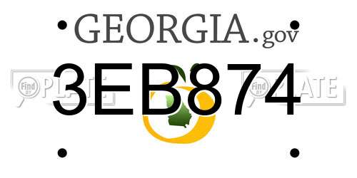 3EB874 Georgia License Plate