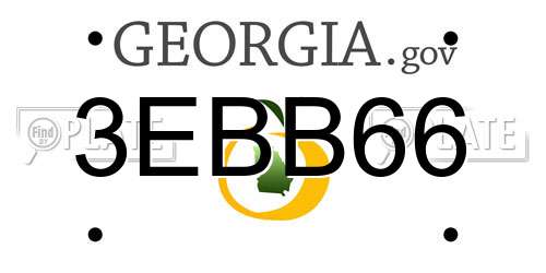 3EBB66 Georgia License Plate