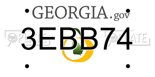 3EBB74 Georgia License Plate