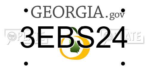 3EBS24 Georgia License Plate
