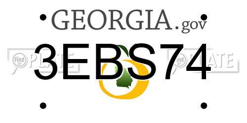 3EBS74 Georgia License Plate
