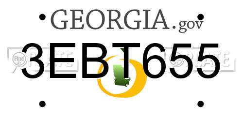 3EBT655 Georgia License Plate