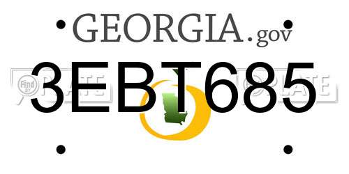 3EBT685 Georgia License Plate