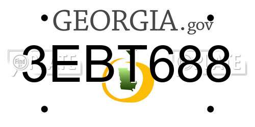 3EBT688 Georgia License Plate