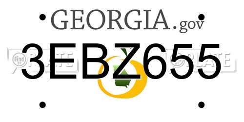 3EBZ655 Georgia License Plate