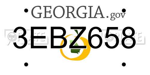 3EBZ658 Georgia License Plate