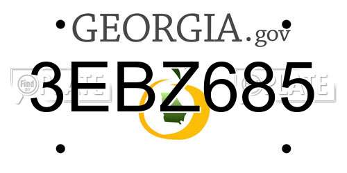 3EBZ685 Georgia License Plate