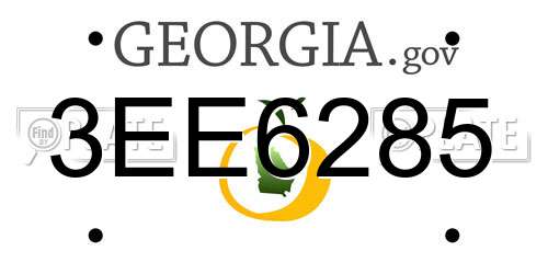 3EE6285 Georgia License Plate