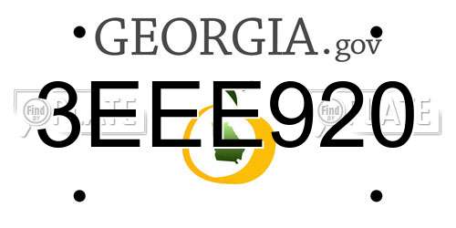 3EEE920 Georgia License Plate