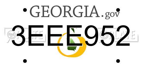 3EEE952 Georgia License Plate