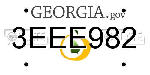 3EEE982 Georgia License Plate