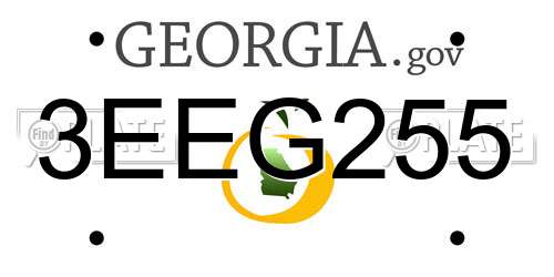 3EEG255 Georgia License Plate