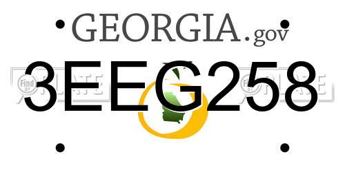 3EEG258 Georgia License Plate