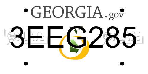3EEG285 Georgia License Plate