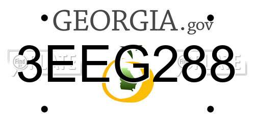 3EEG288 Georgia License Plate