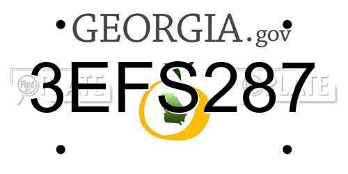 3EFS287 Georgia License Plate