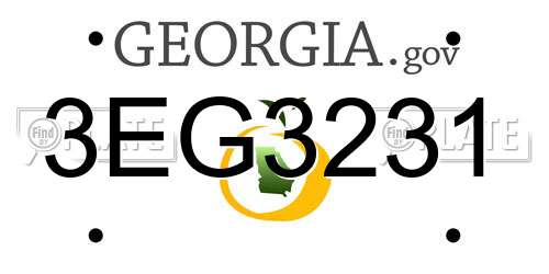 3EG3231 Georgia License Plate
