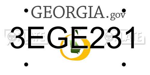 3EGE231 Georgia License Plate