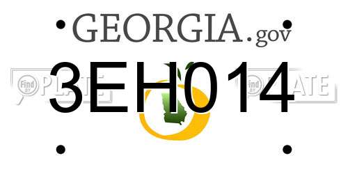 3EH014 Georgia License Plate