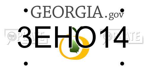 3EHO14 Georgia License Plate