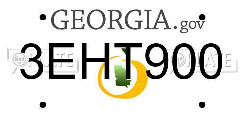 3EHT900 Georgia License Plate