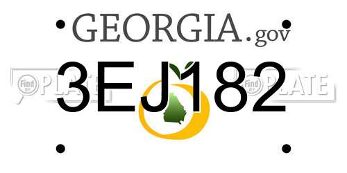 3EJ182 Georgia License Plate